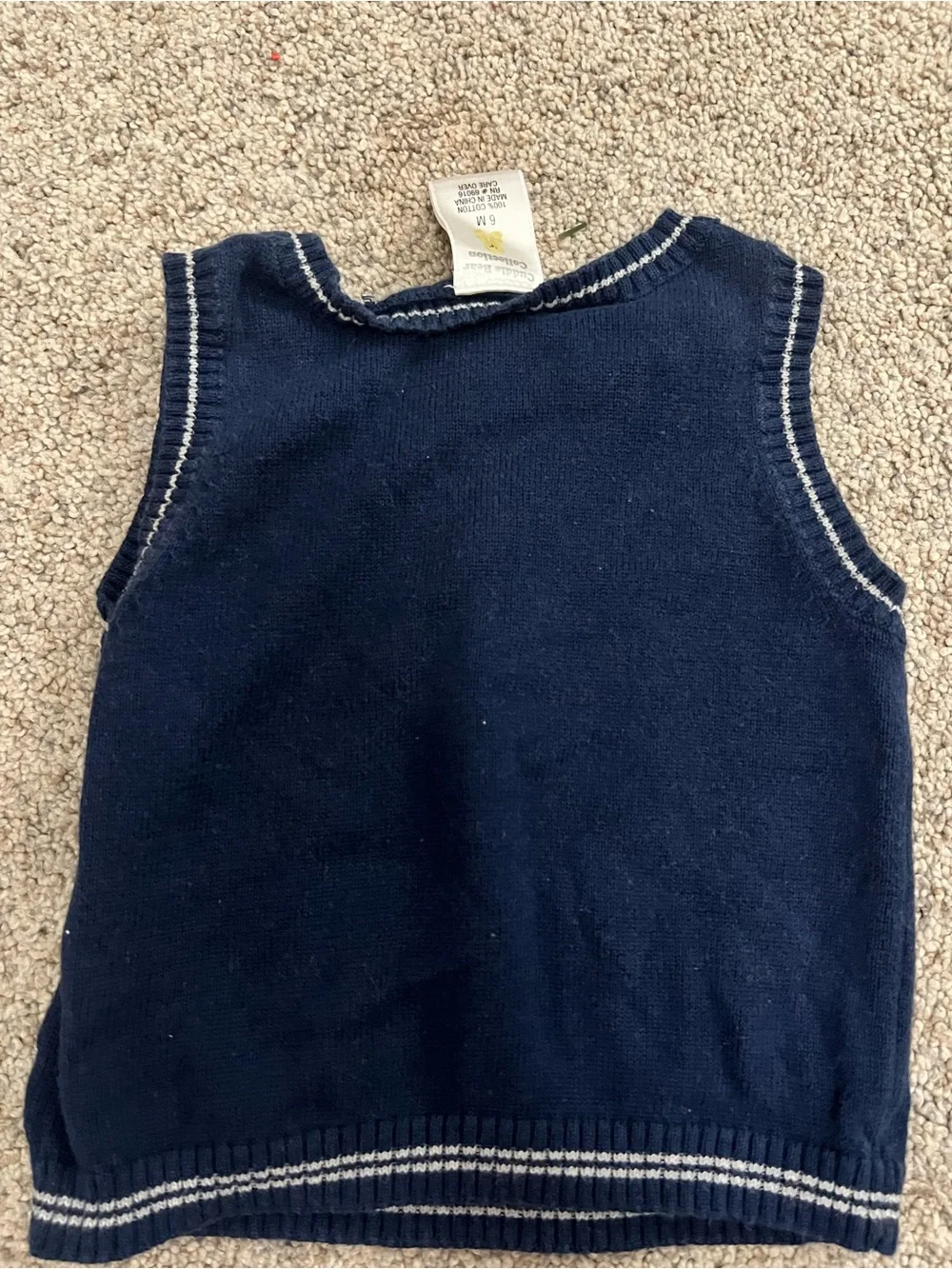 Navy Argyle Knit Vest with Lime and Gray Diamonds Preppy Collegiate Baby 6M